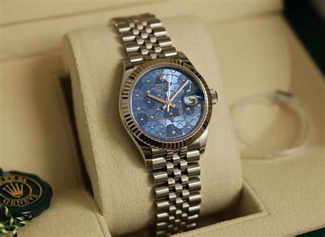 rolex datejust 31 blue flower|41mm rolex datejust for sale.